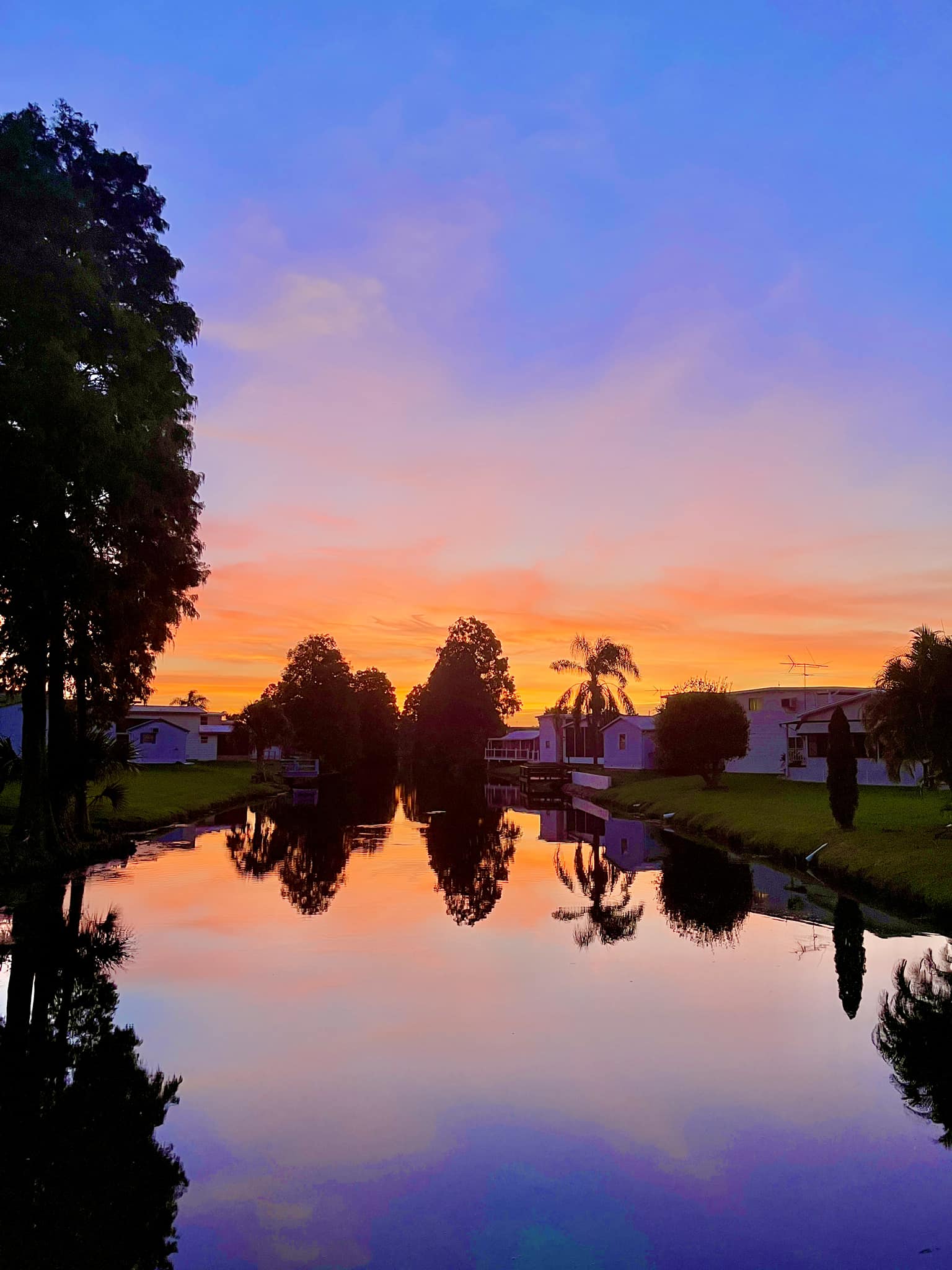 Sunset over the canal